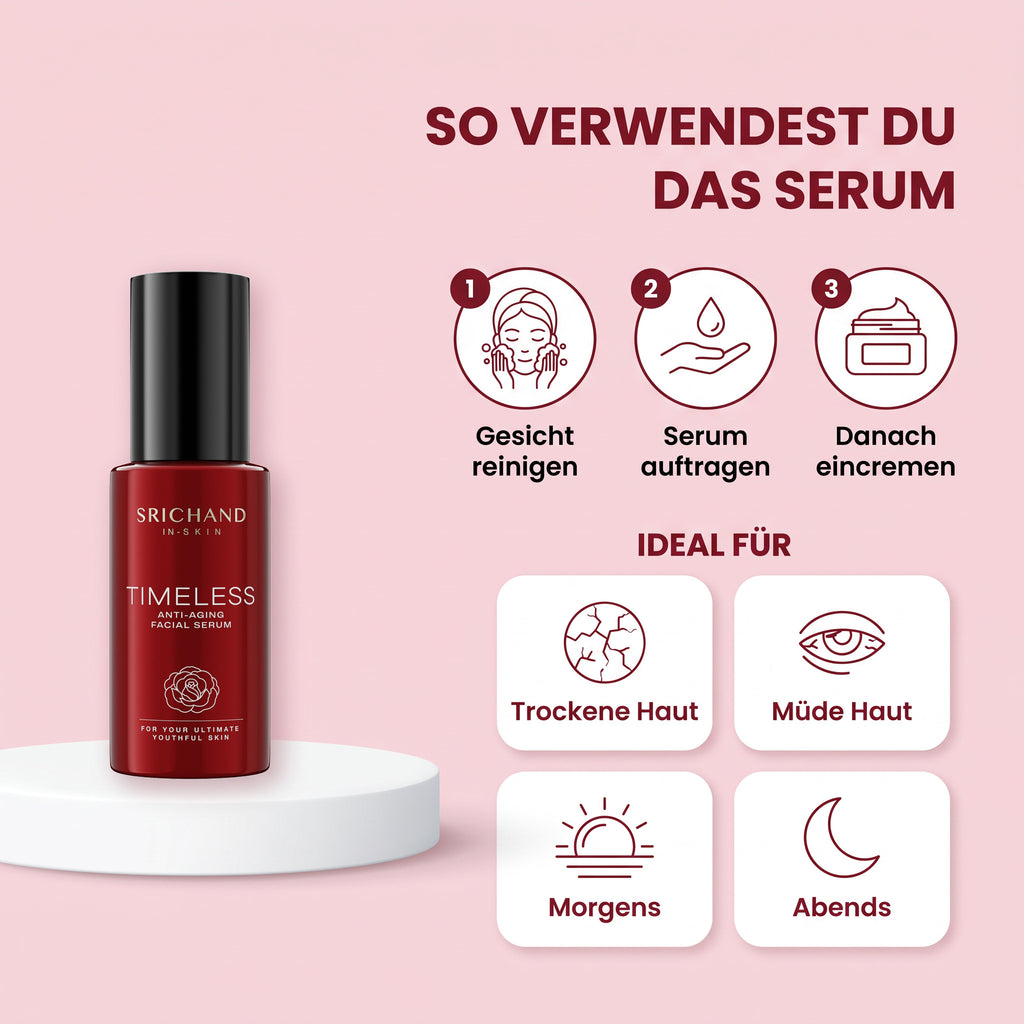 Srichand Timeless Anti-Aging Facial Serum 30 ml | how to use