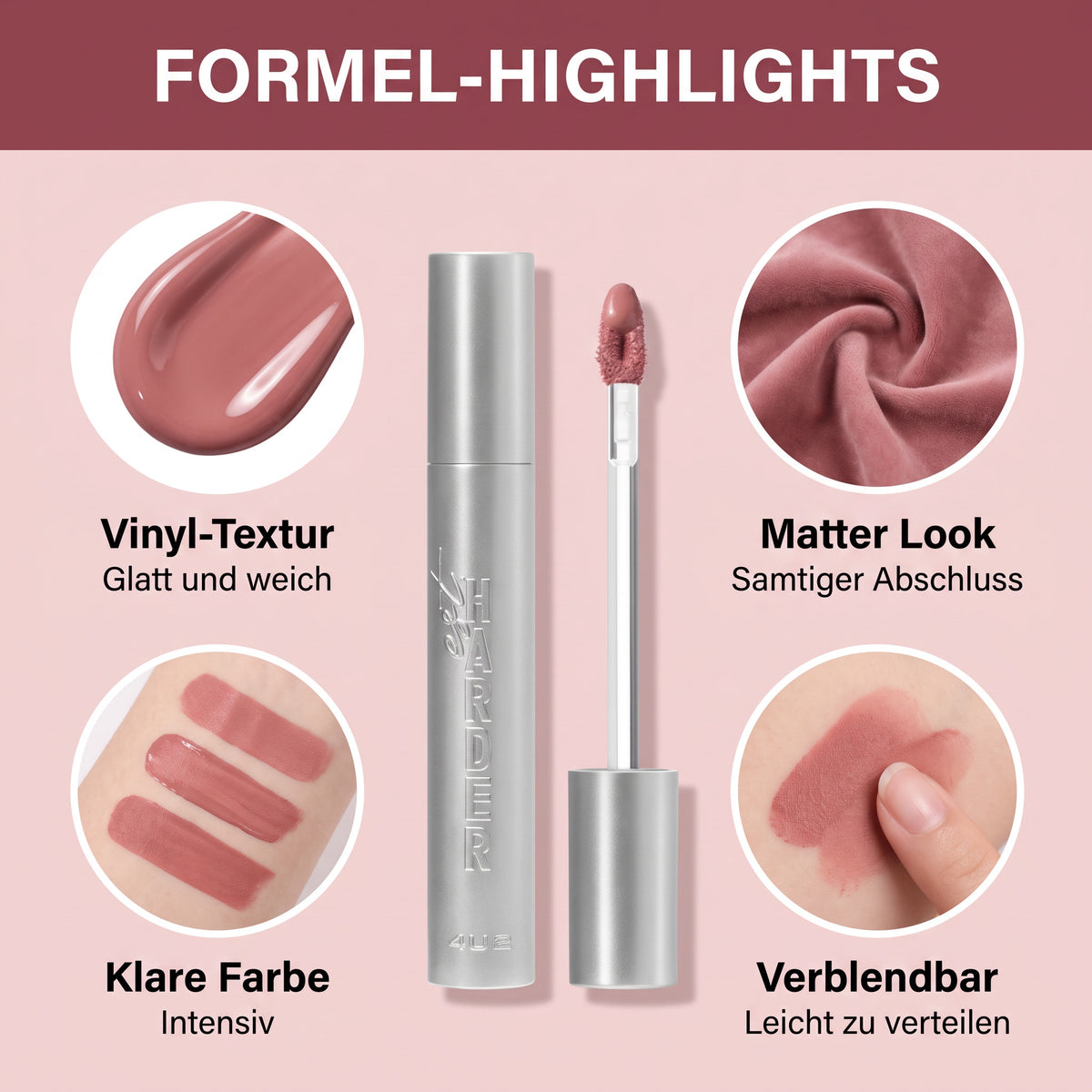 4U2 EST.Harder Liquid Matte Lip 2 g 06 Caramel Boy | Formula highlights