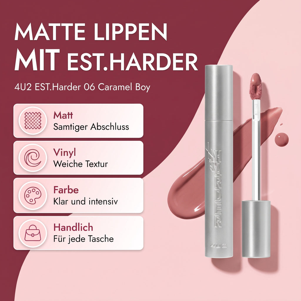 4U2 EST.Harder Liquid Matte Lip 2 g 06 Caramel Boy | Benefits