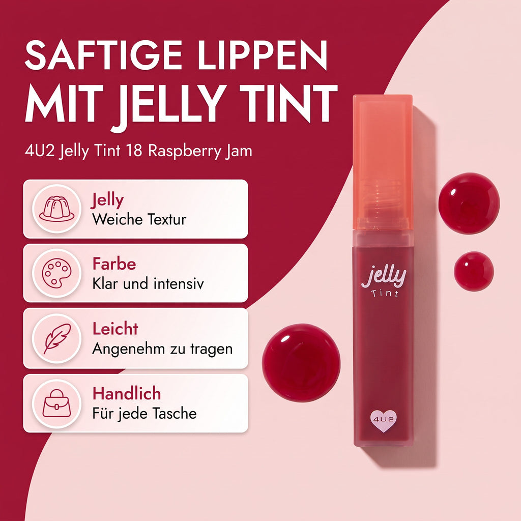 4U2 Jelly Tint 4 g 18 Raspberry Jam | Benefits