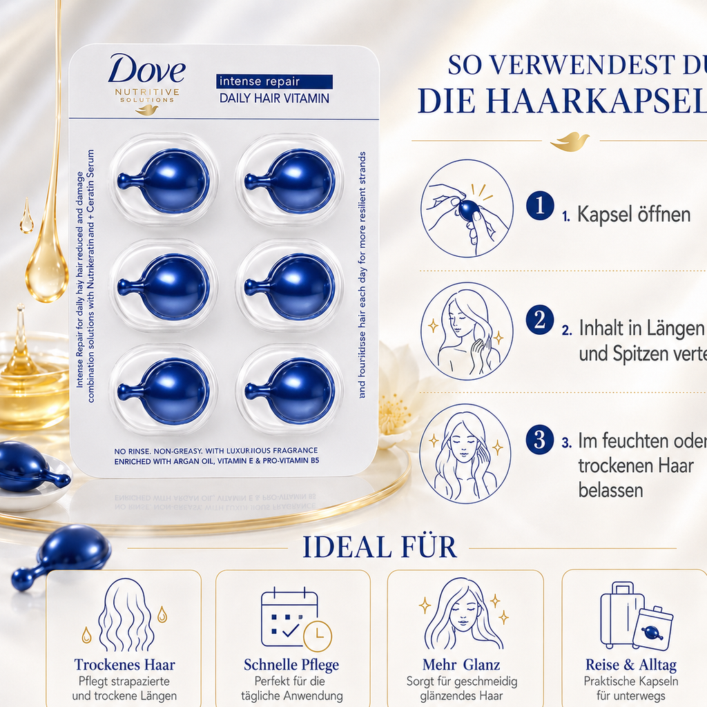 Dove Intense Repair Daily Hair Vitamin X8 – Haarkapseln (6 St.)
