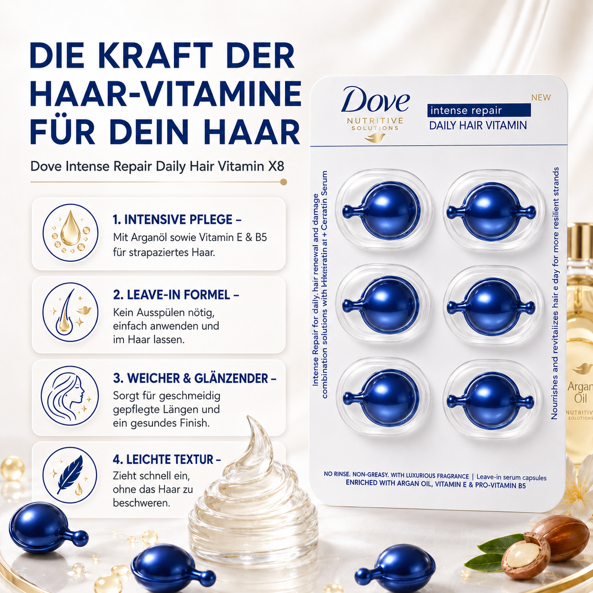 Dove Intense Repair Daily Hair Vitamin X8 – Haarkapseln (6 St.)