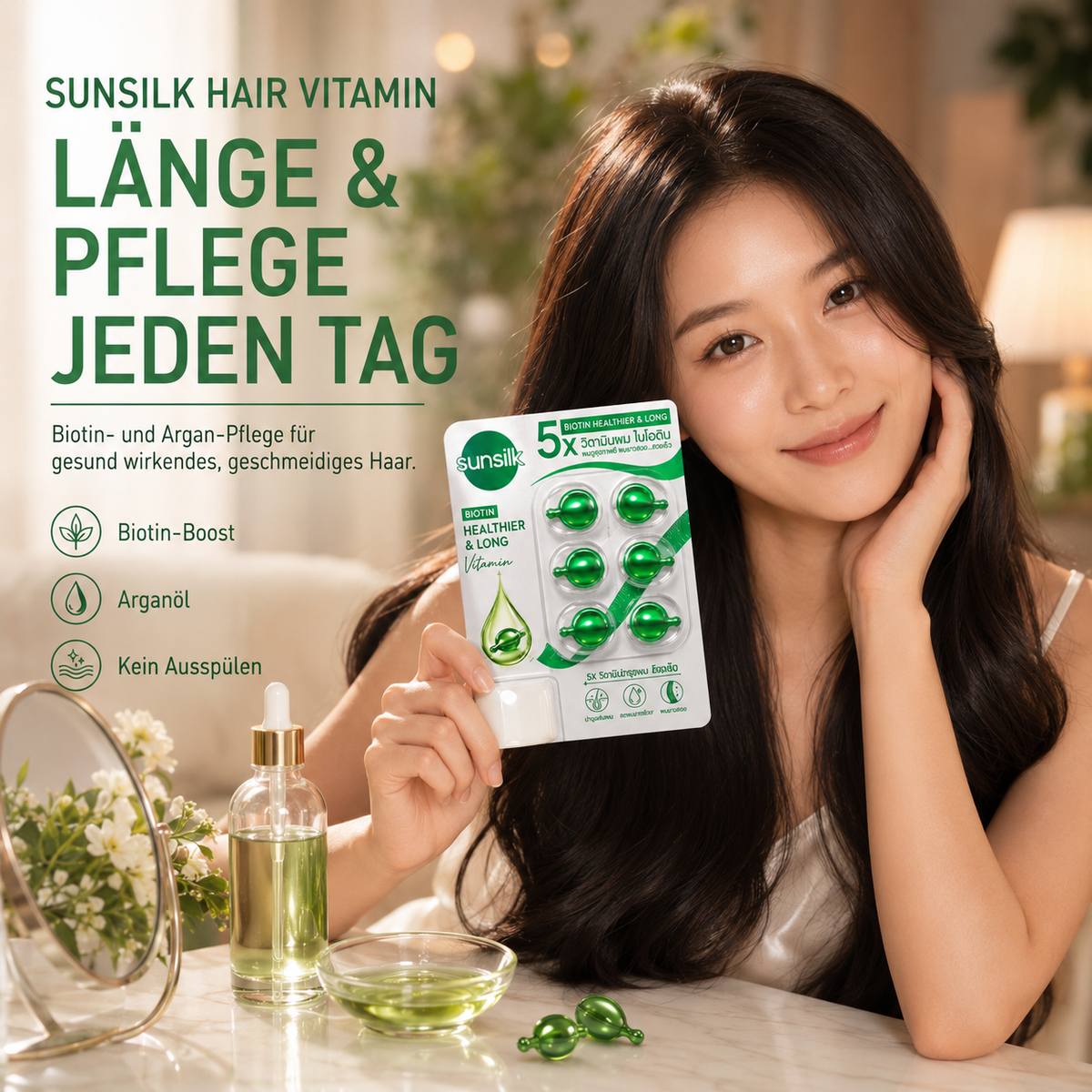 Sunsilk Biotin Healthier & Long Hair Vitamin – Kapseln (6 St.)