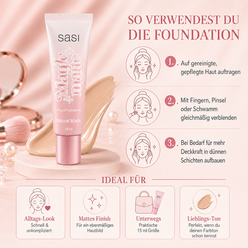 Sasi Magic Matte Liquid Foundation 15 ml