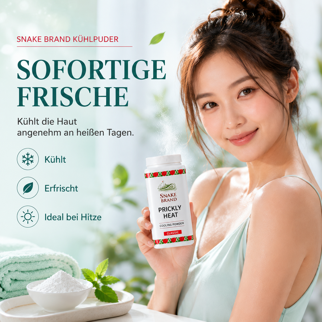 Snake Brand Prickly Heat Cooling Powder – Original Thai Kühlpuder
