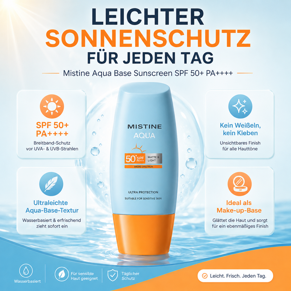 Mistine Aqua Base Sunscreen SPF 50+ PA++++