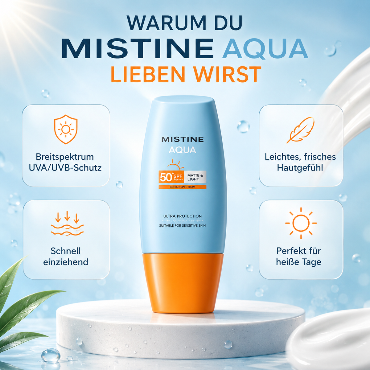 Mistine Aqua Base Sunscreen SPF 50+ PA++++