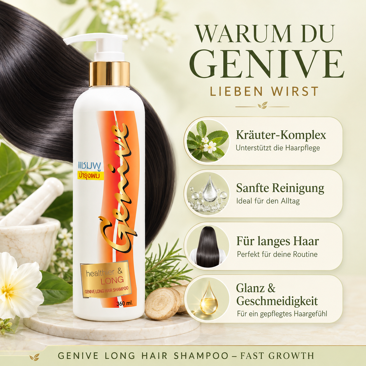 Genive Long Hair Shampoo – Fast Growth