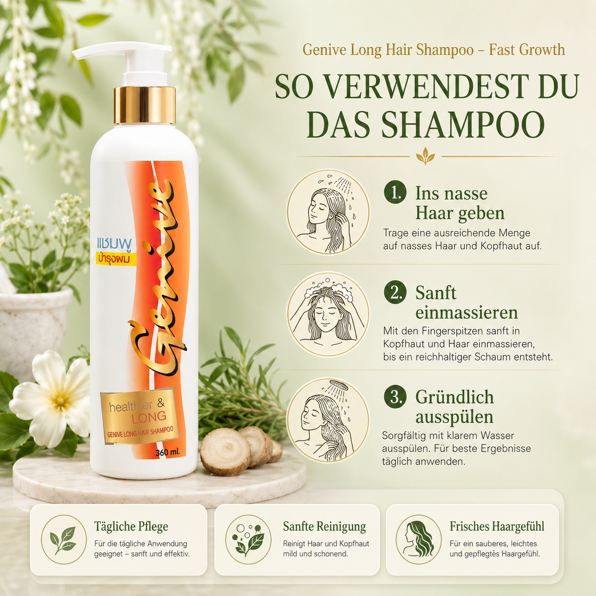 Genive Long Hair Shampoo – Fast Growth