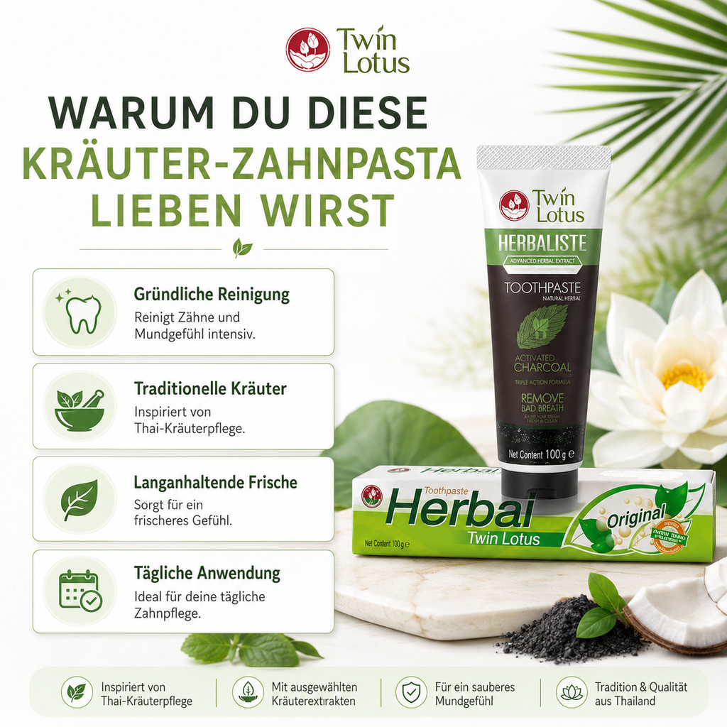 Twin Lotus Original Herbal Toothpaste – Thai Kräuter-Zahnpasta