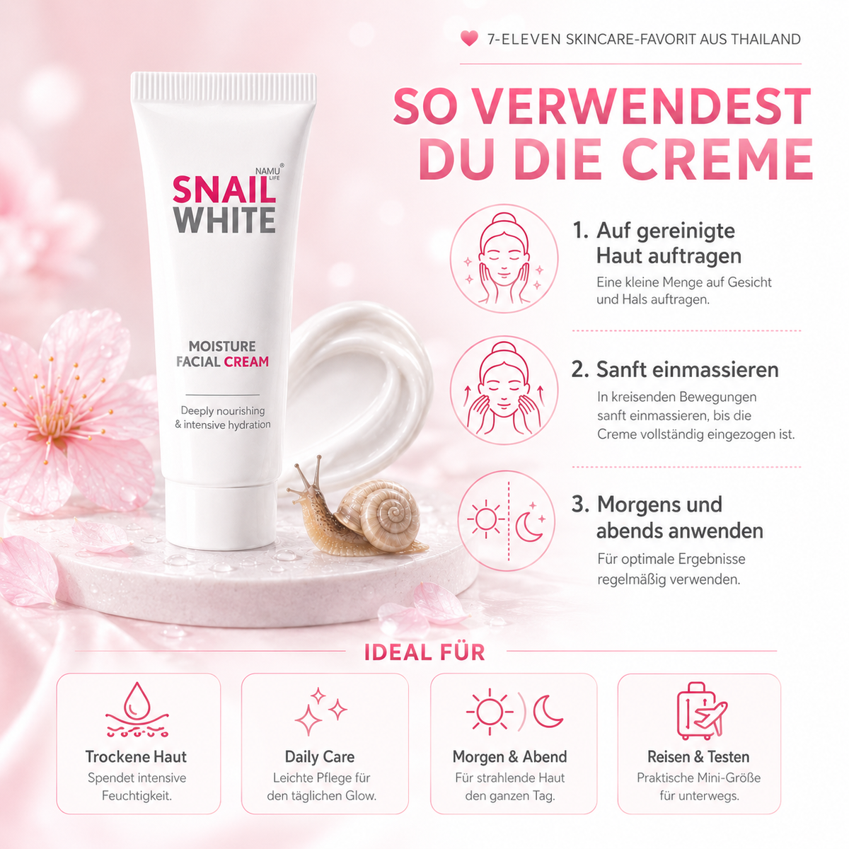 Snail White Cream Mini – Thai Schneckencreme