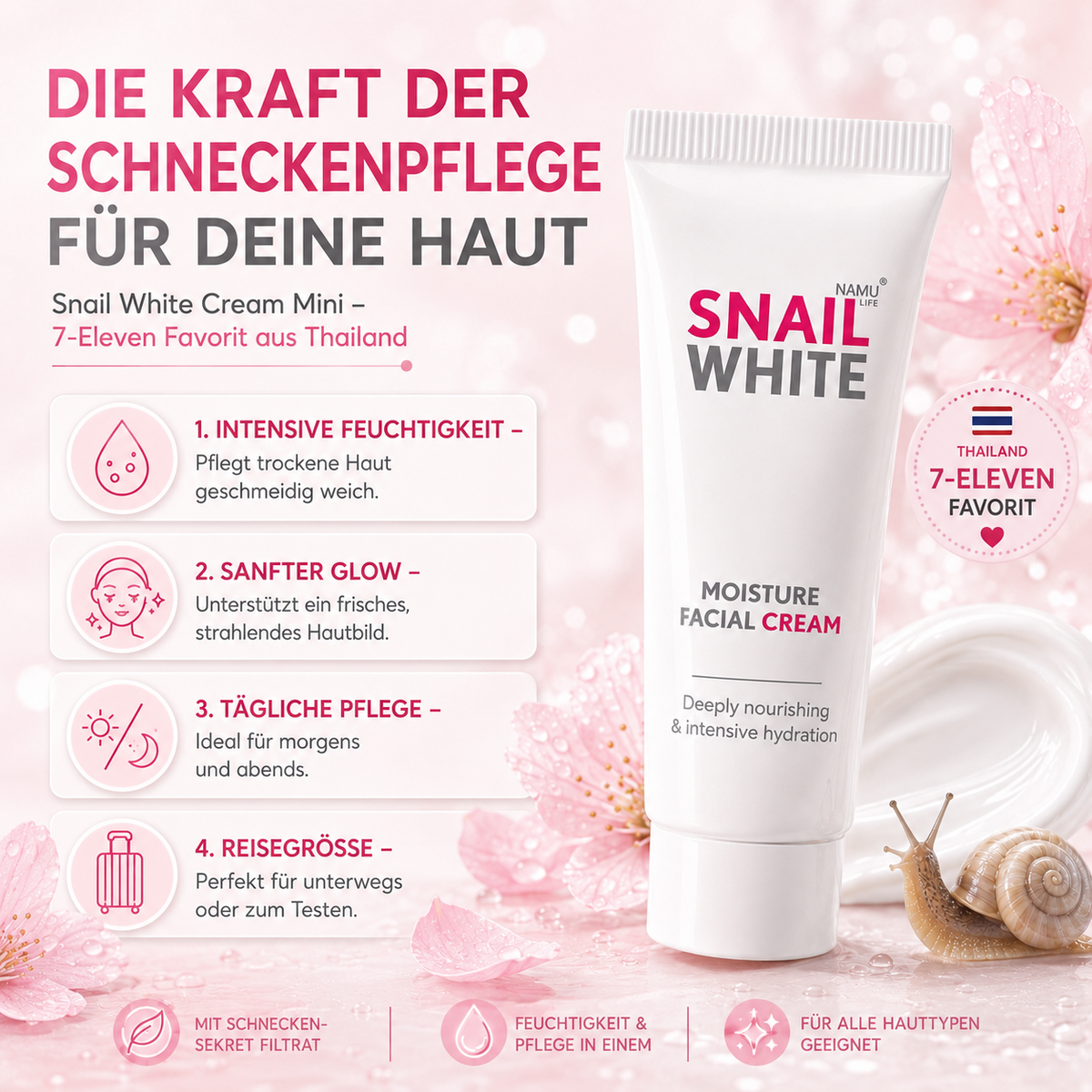Snail White Cream Mini – Thai Schneckencreme