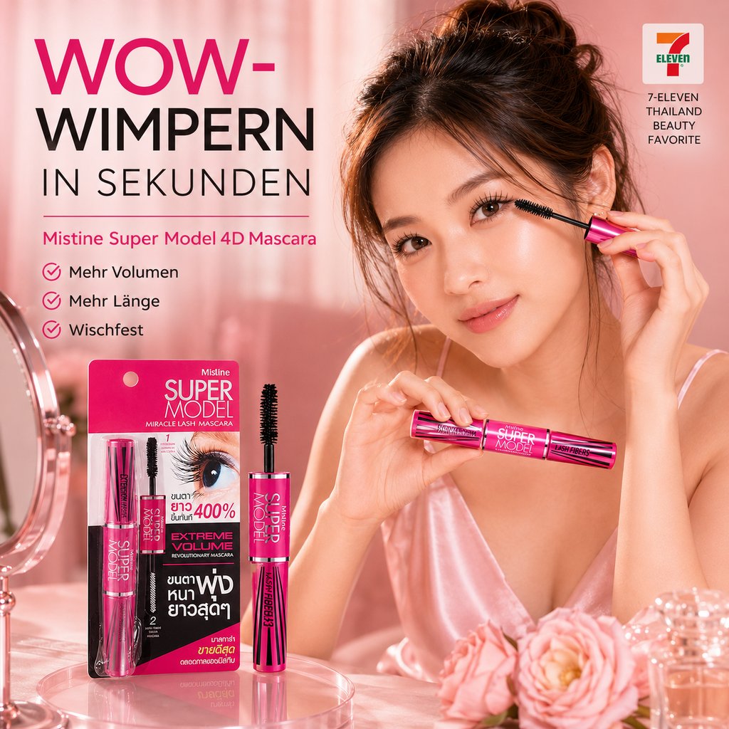 Mistine Super Model 4D Mascara – Volumen & Länge