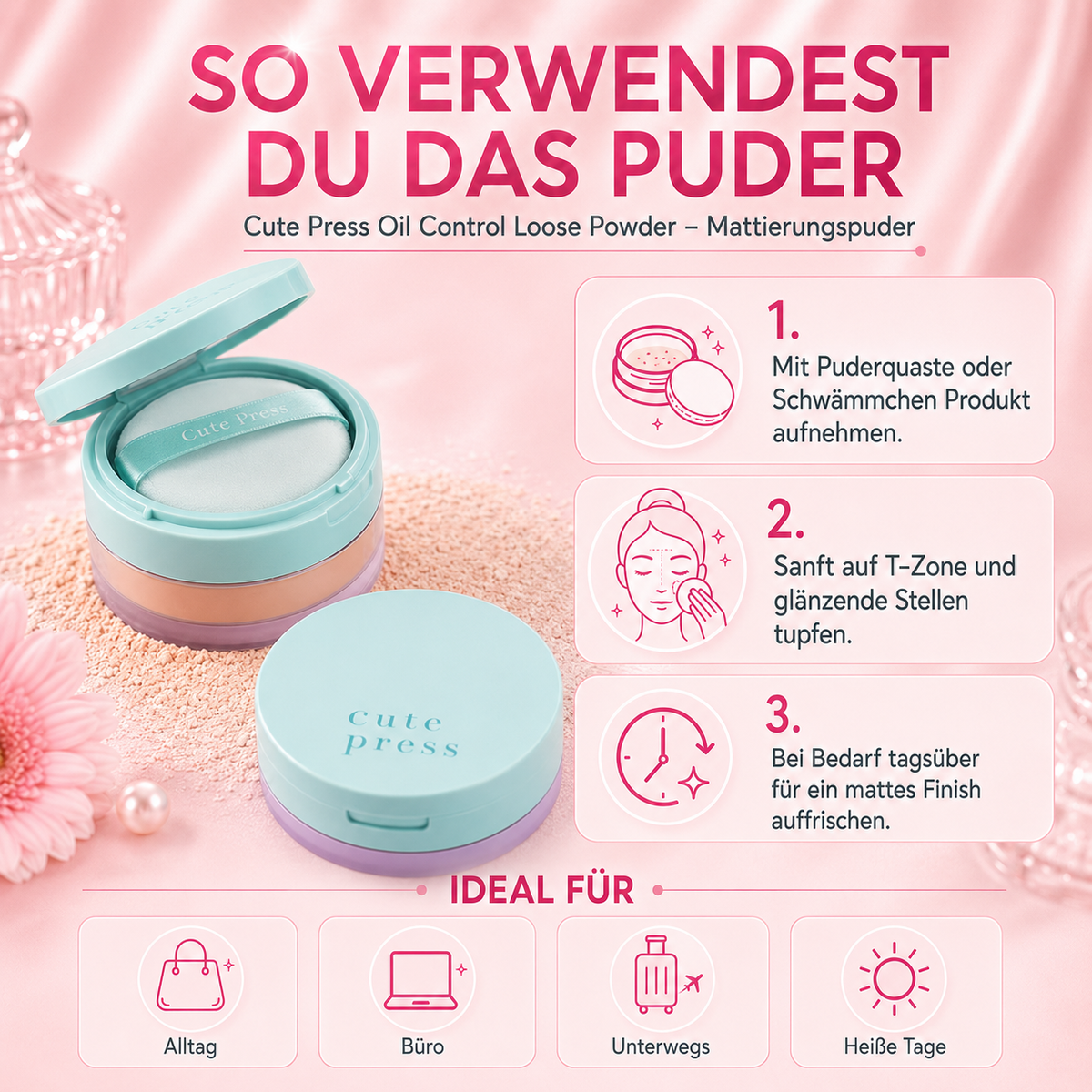 Cute Press Oil Control Loose Powder – Mattierungspuder