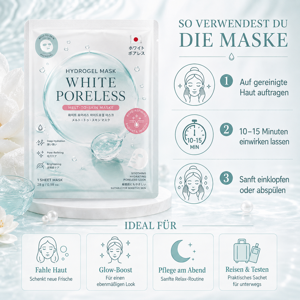 Hydrogel Mask White Poreless – Melt-to-Skin Maske