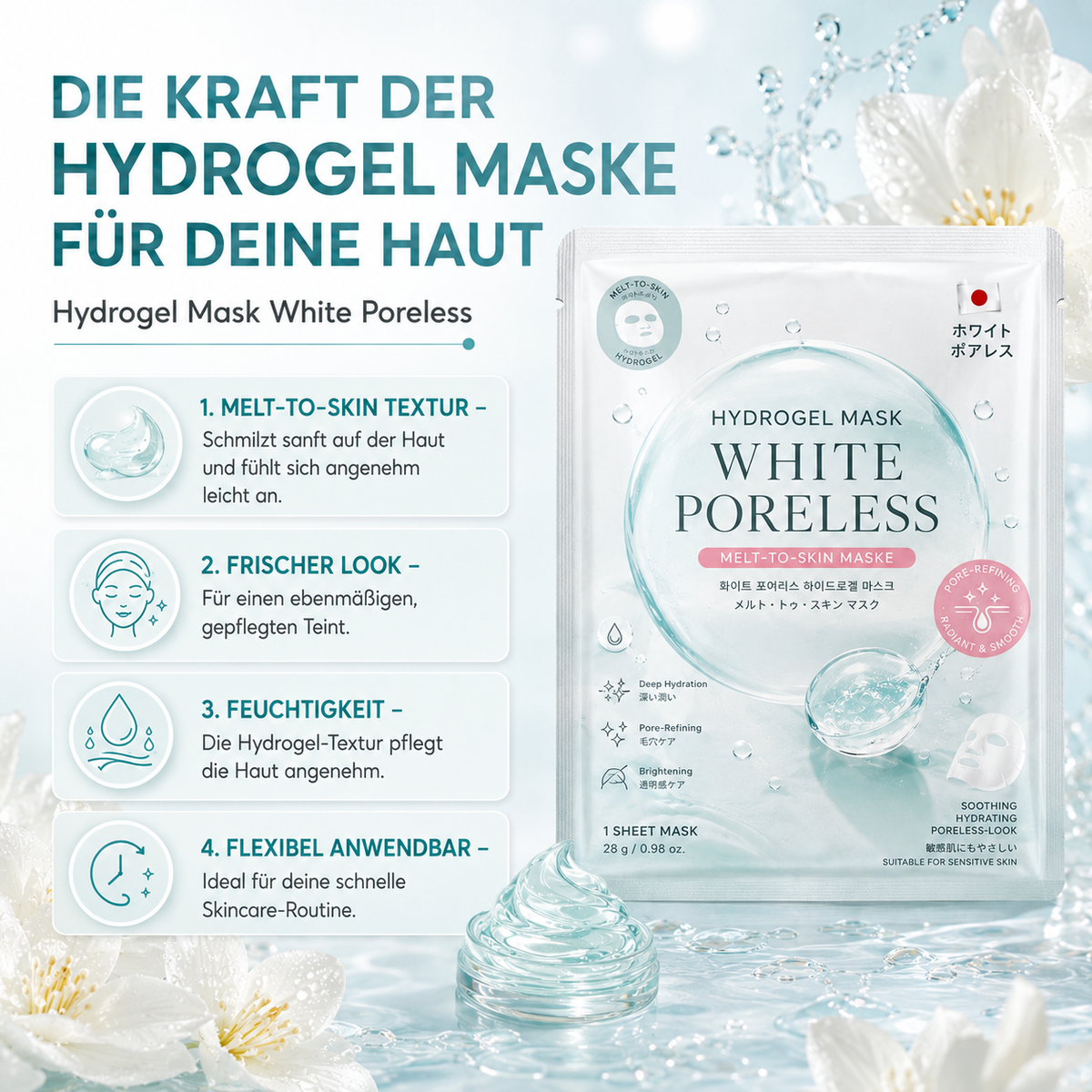 Hydrogel Mask White Poreless – Melt-to-Skin Maske