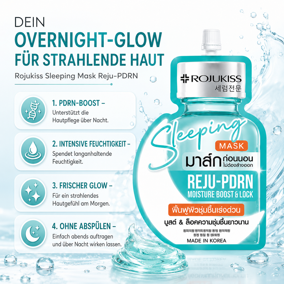 Rojukiss Sleeping Mask Reju-PDRN – Glow Over Night