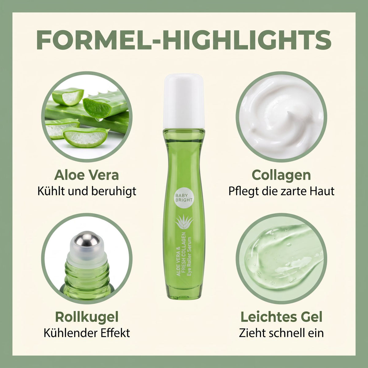 Baby Bright Aloe Vera & Collagen Eye Roller (15 ml) – Formula highlights