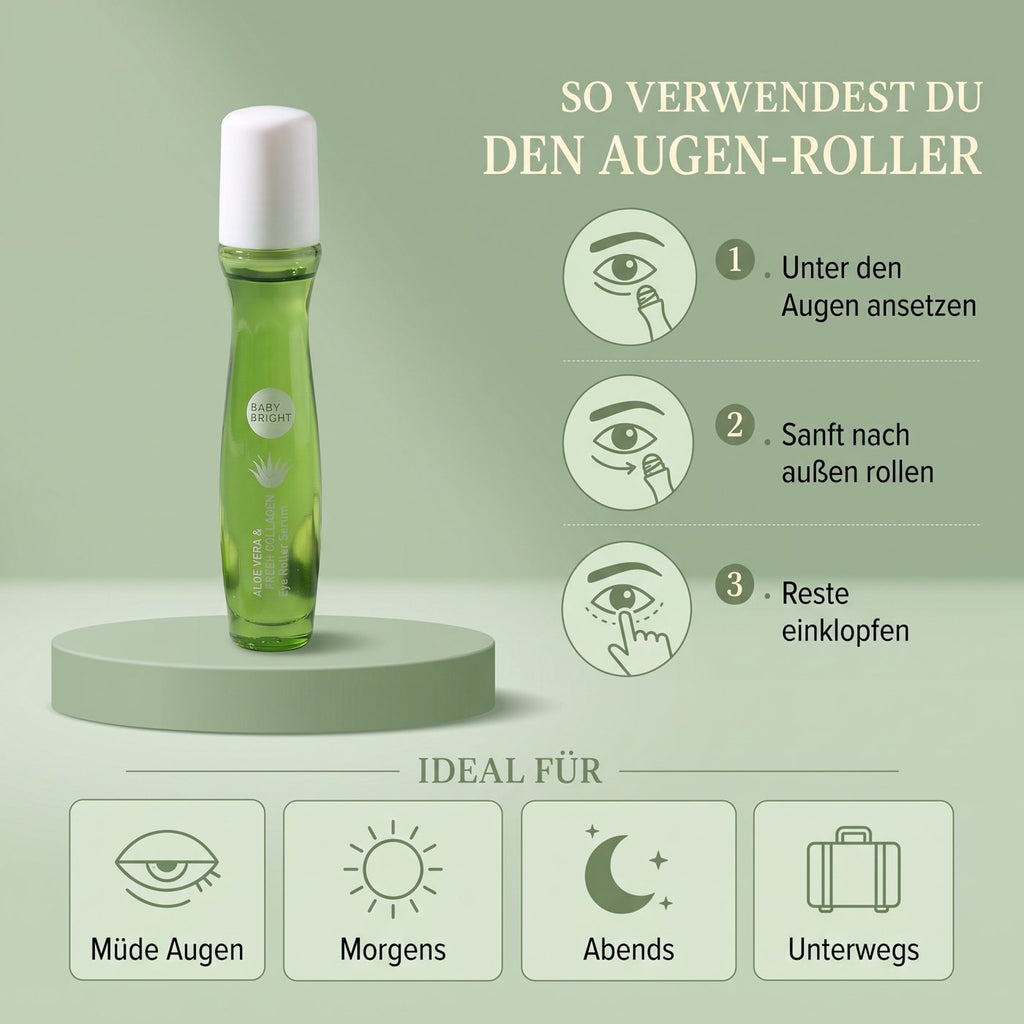 Baby Bright Aloe Vera & Collagen Eye Roller (15 ml) – How to use