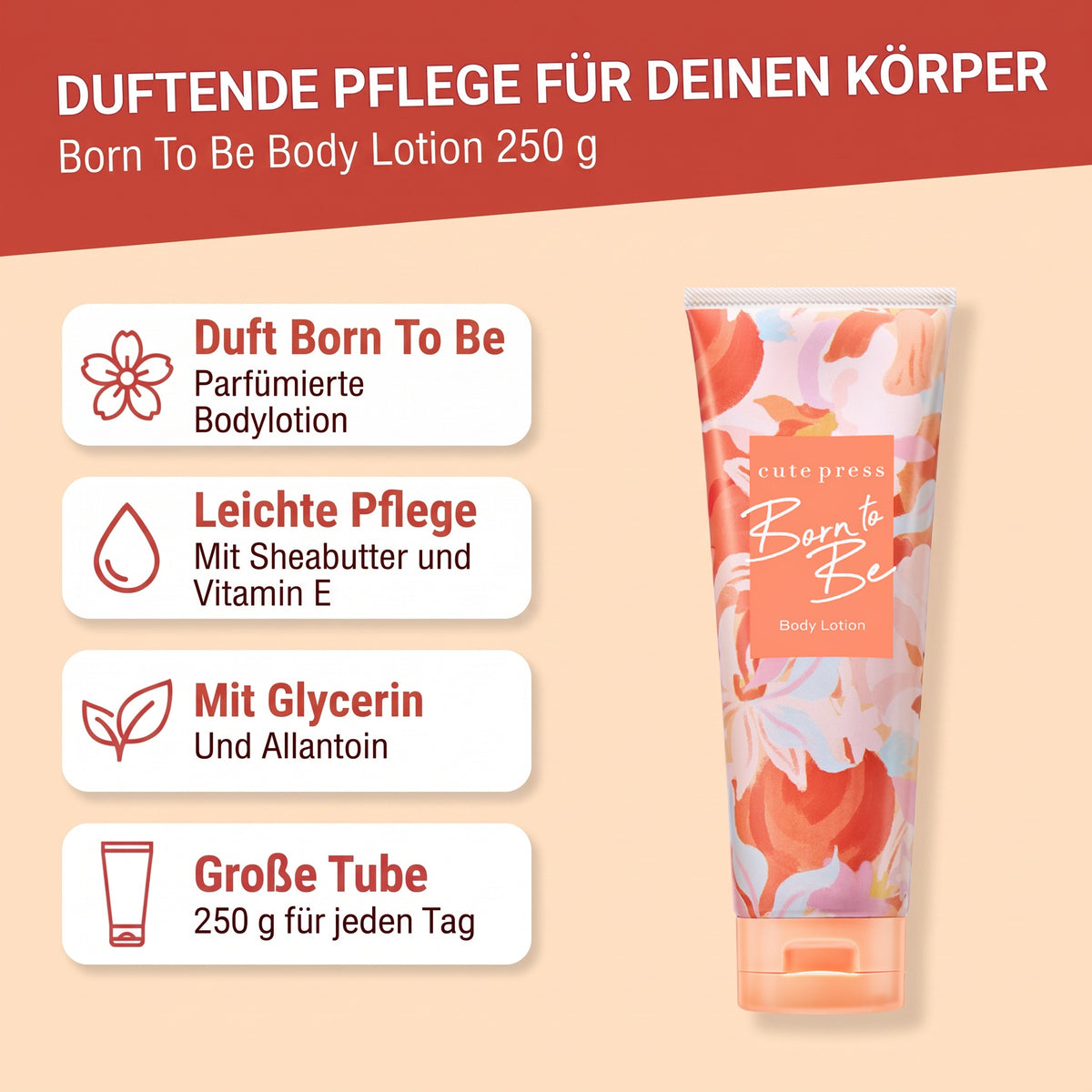 Cute Press Born To Be Body Lotion 250 g | Benefits