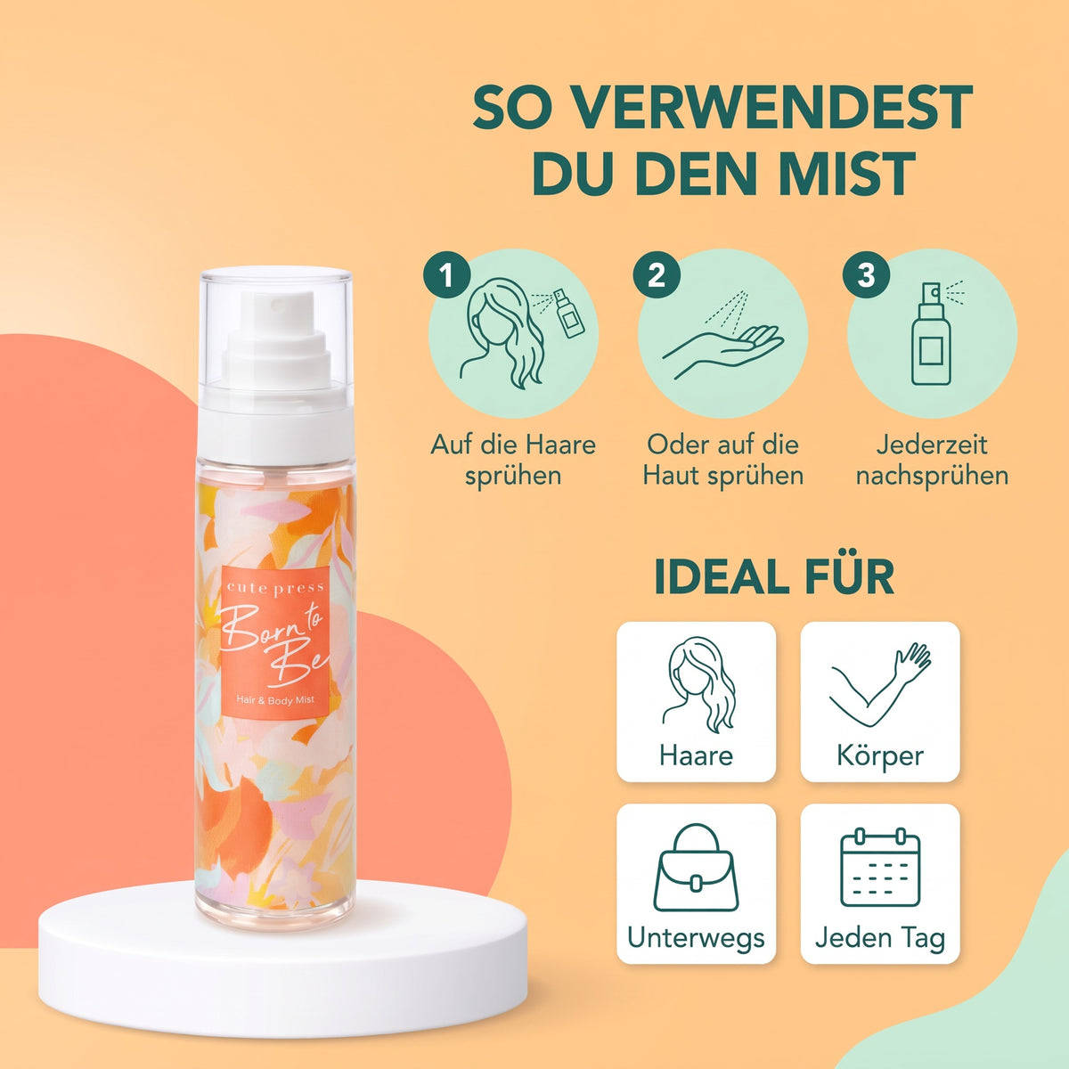Cute Press Born To Be Hair & Body Mist 95 ml | How to use