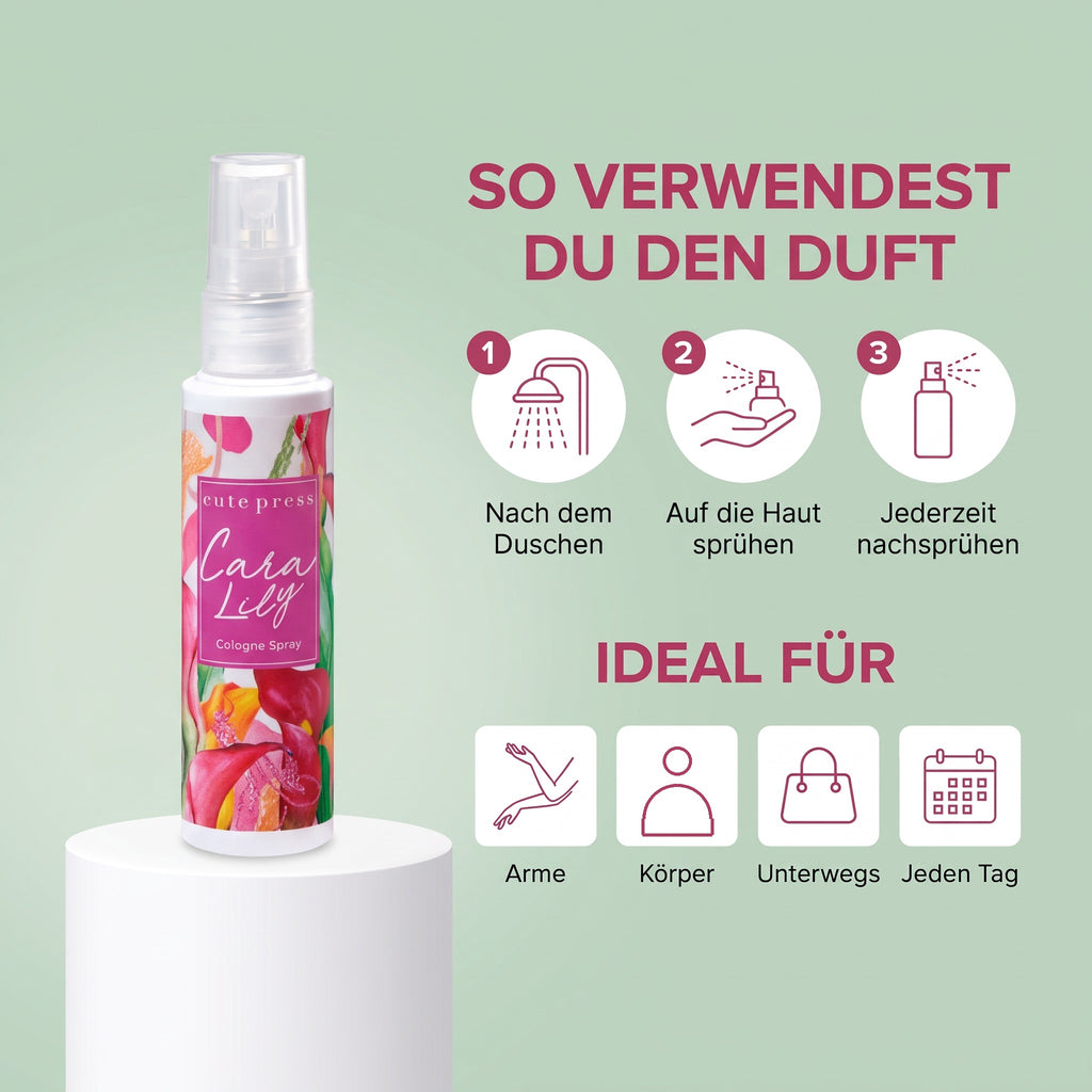 Cute Press Cara Lily Cologne Spray 60 ml | How to use