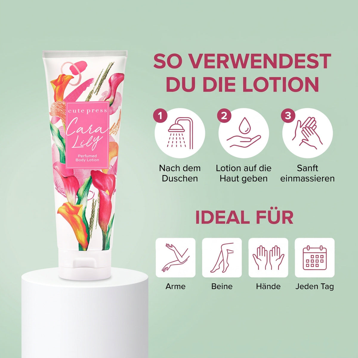 Cute Press Cara Lily Perfumed Body Lotion 250 g | How to use