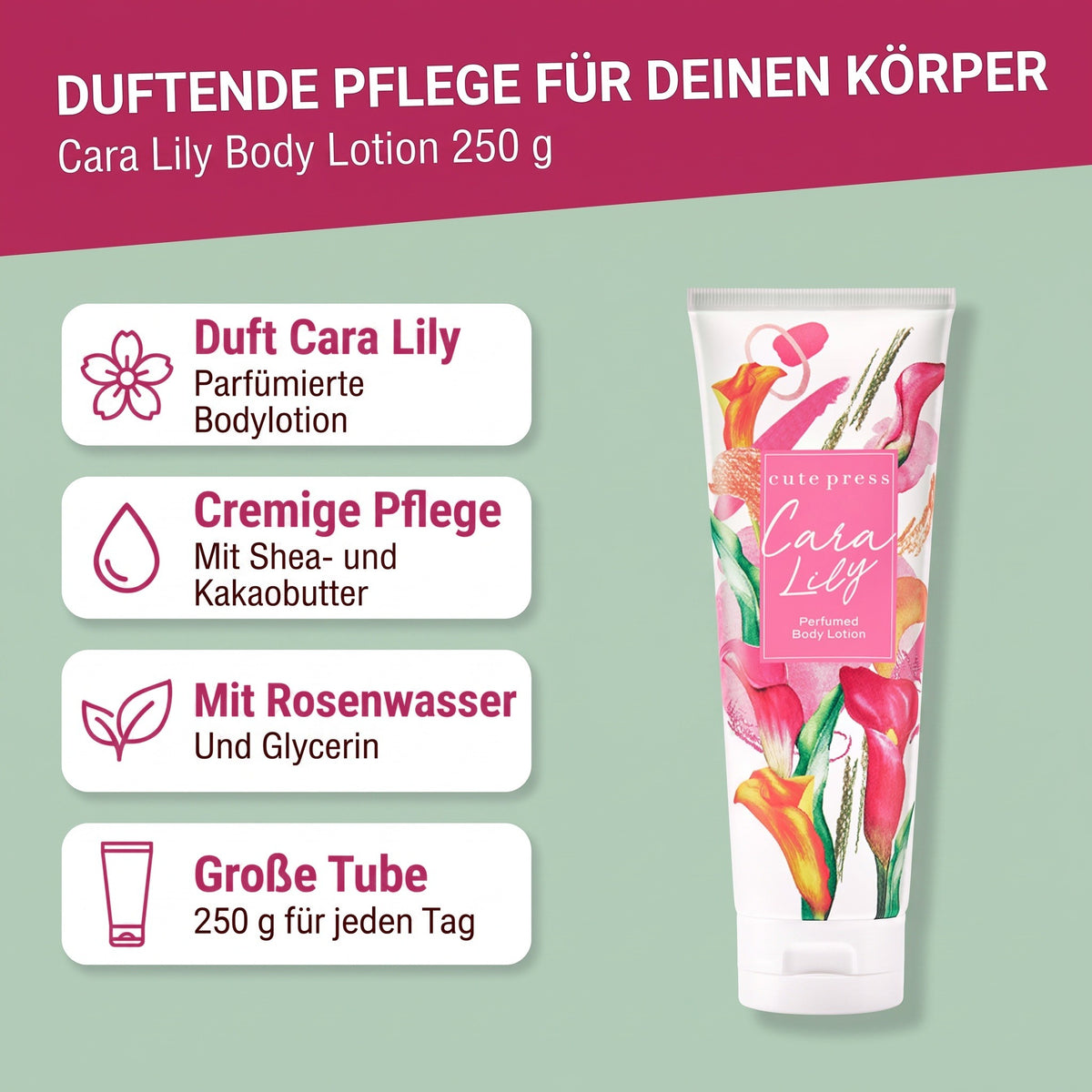 Cute Press Cara Lily Perfumed Body Lotion 250 g | Benefits