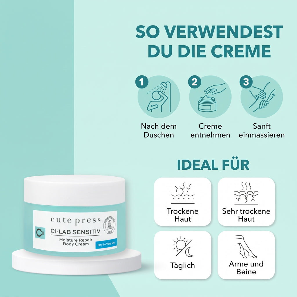 Cute Press Ci-Lab Sensitiv Moisture Repair Body Cream 100 g | How to use