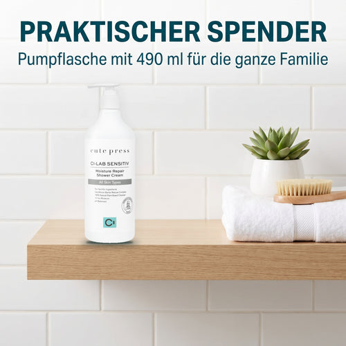 Cute Press Ci-Lab Sensitiv Moisture Repair Shower Cream 490 ml | Praktischer Spender