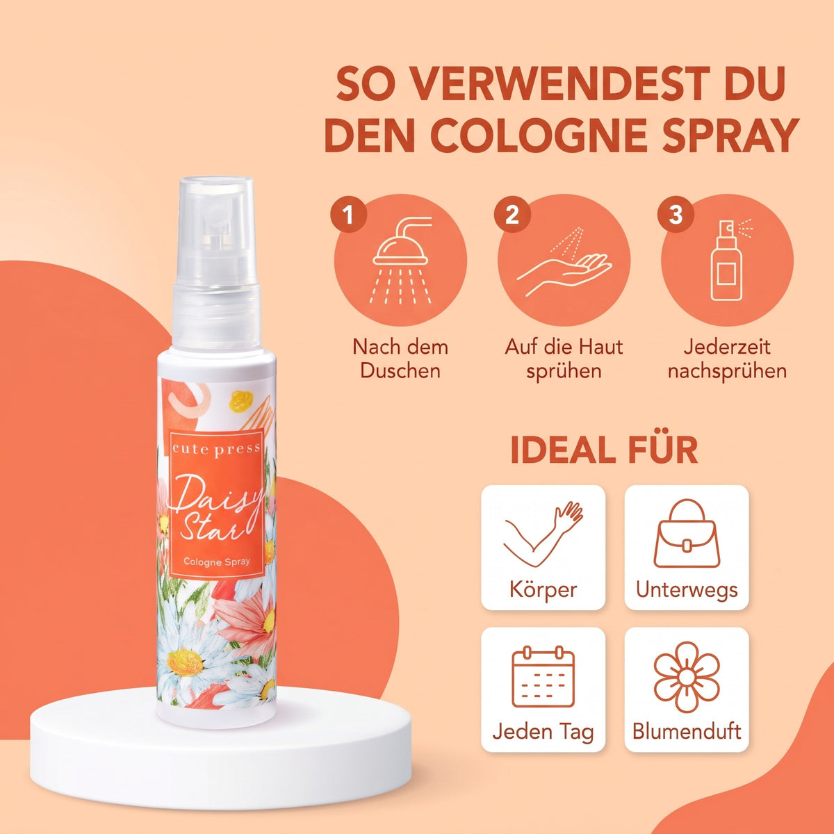 Cute Press Daisy Star Cologne Spray 60 ml | How to use