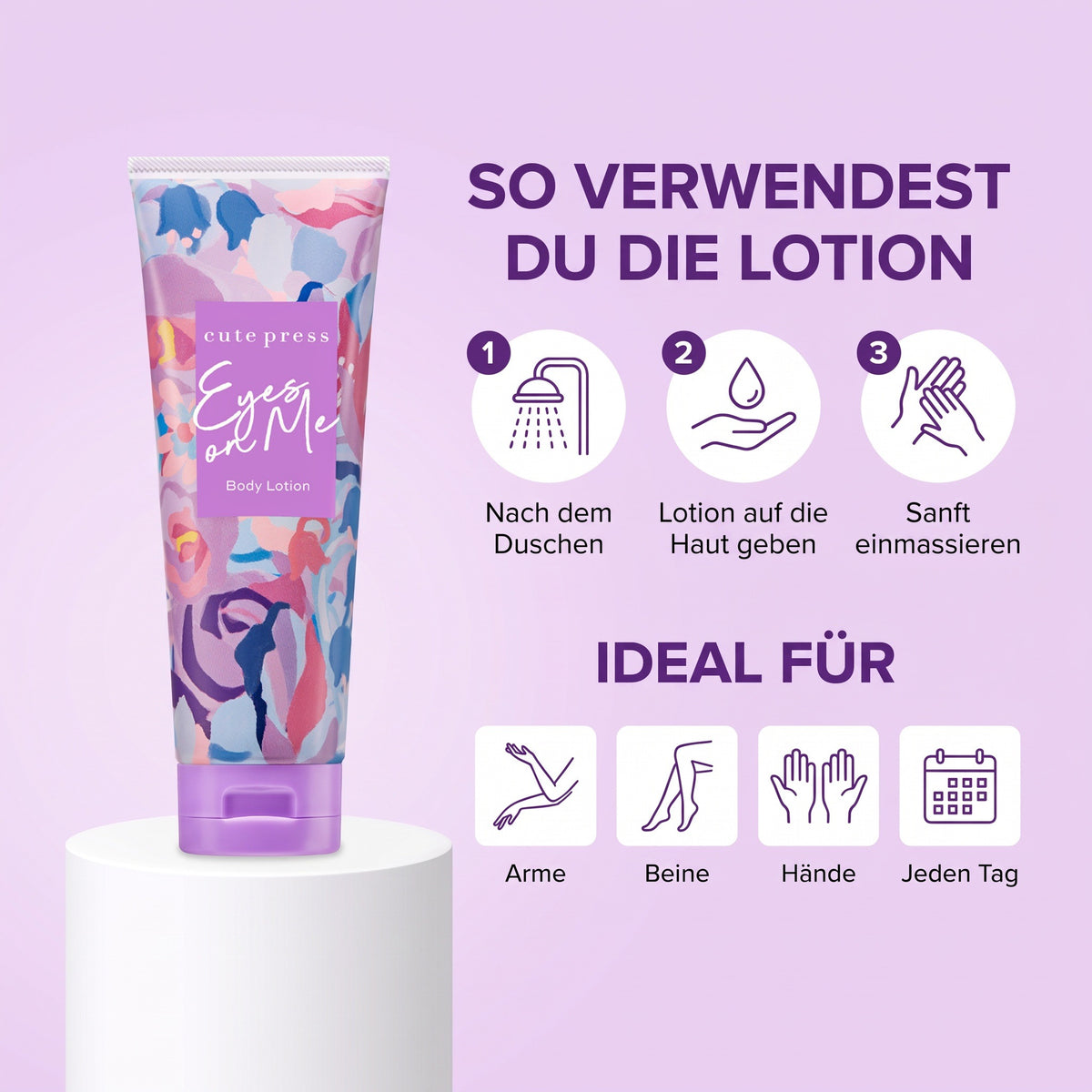 Cute Press Eyes On Me Body Lotion 250 g | How to use