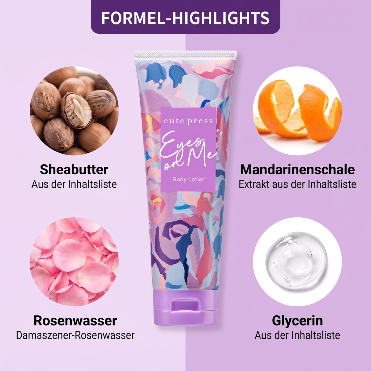 Cute Press Eyes On Me Body Lotion 250 g | Formula highlights