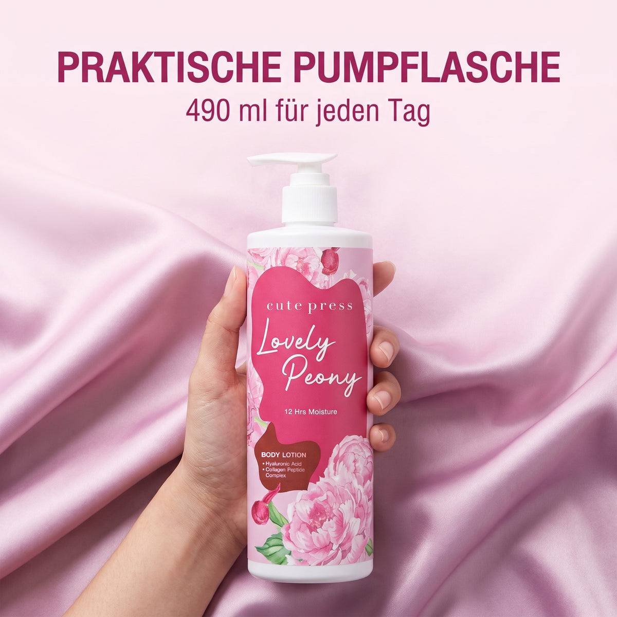 Cute Press Lovely Peony Body Lotion 490 ml | Praktische Pumpflasche