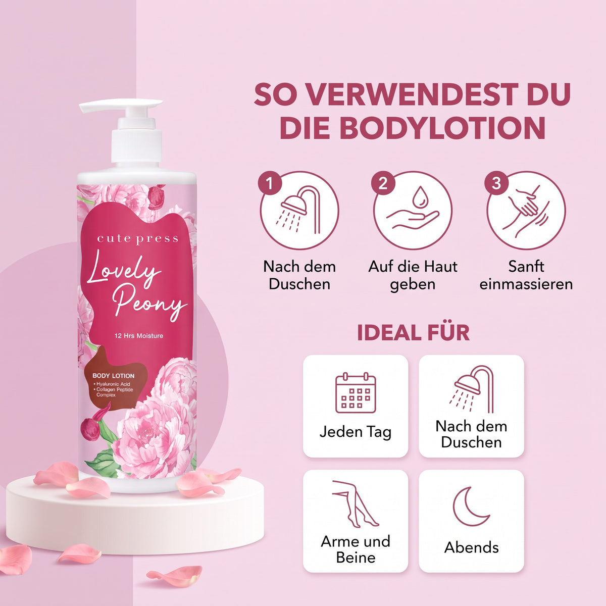 Cute Press Lovely Peony Body Lotion 490 ml | So verwendest du
