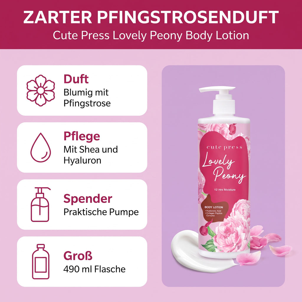 Cute Press Lovely Peony Body Lotion 490 ml | Vorteile