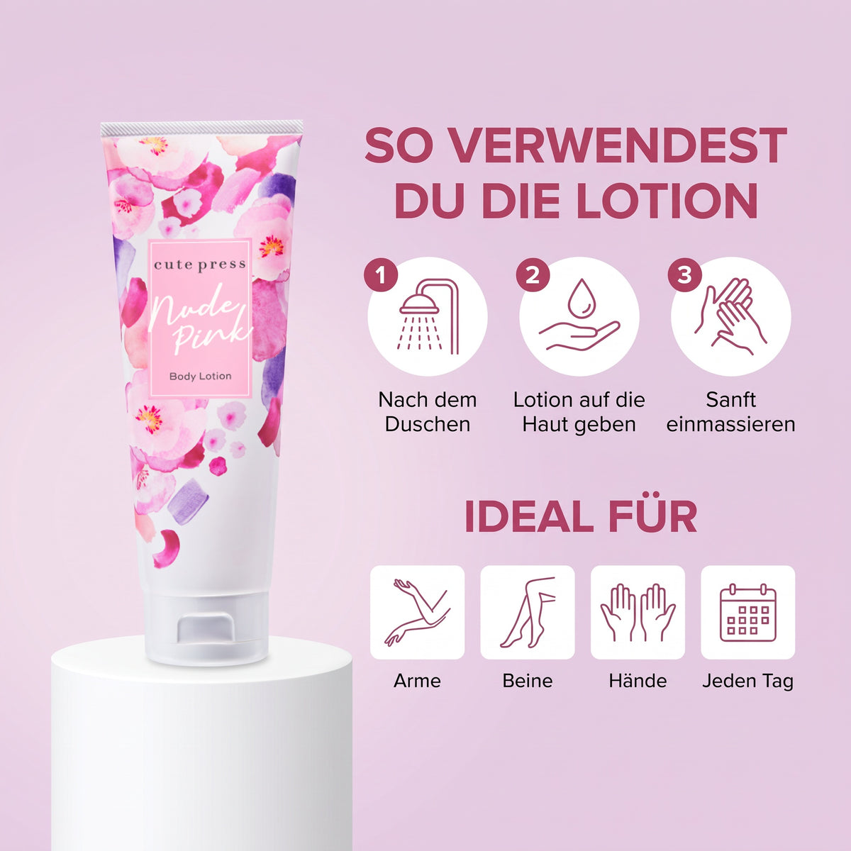 Cute Press Nude Pink Body Lotion 250 g | How to use