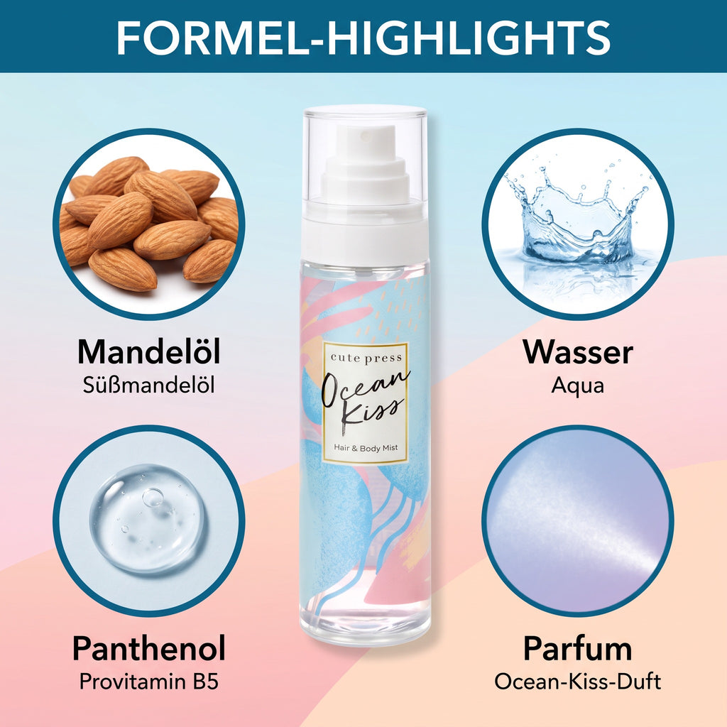 Cute Press Ocean Kiss Hair & Body Mist 95 ml | Formula highlights