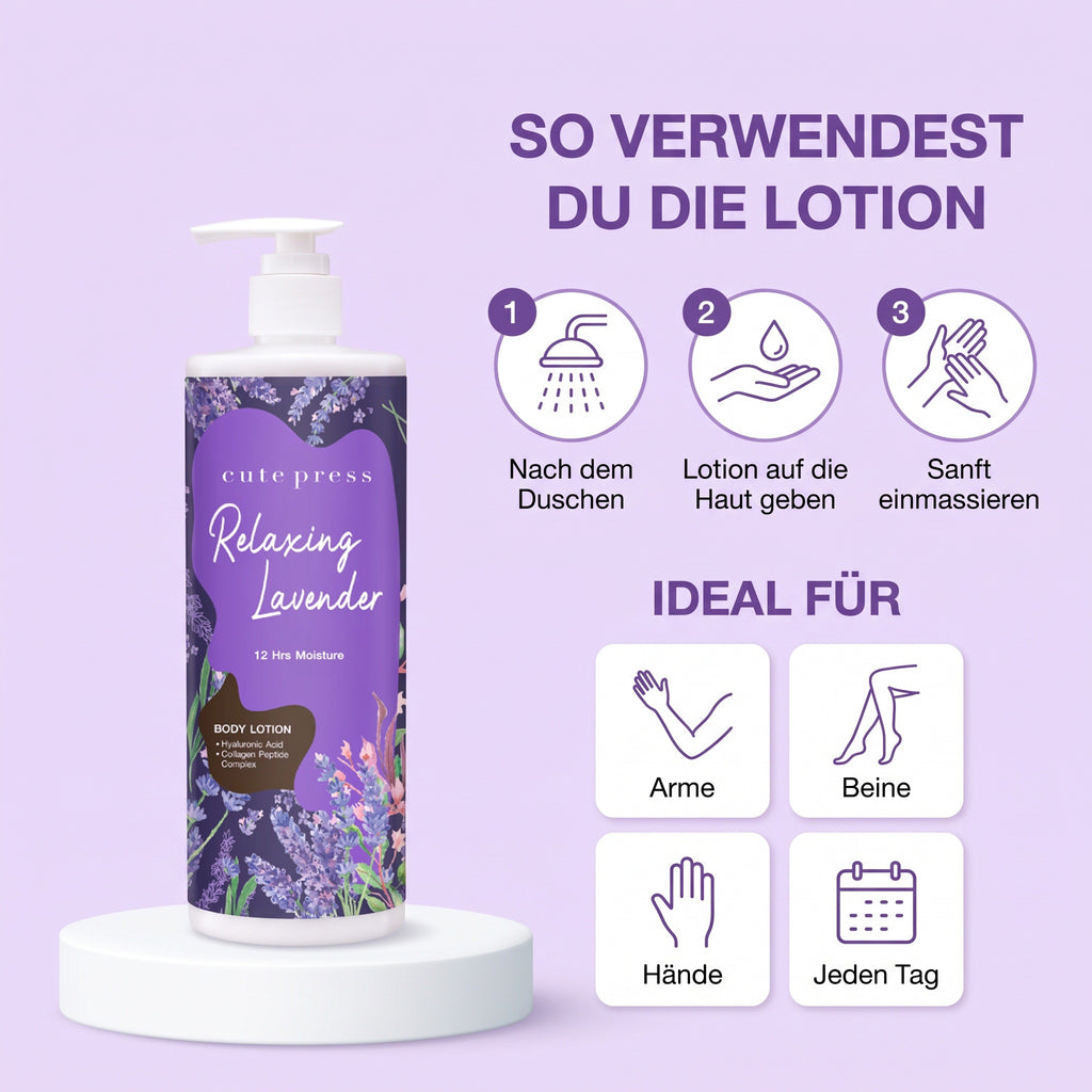 Cute Press Relaxing Lavender Body Lotion 490 ml | How to use
