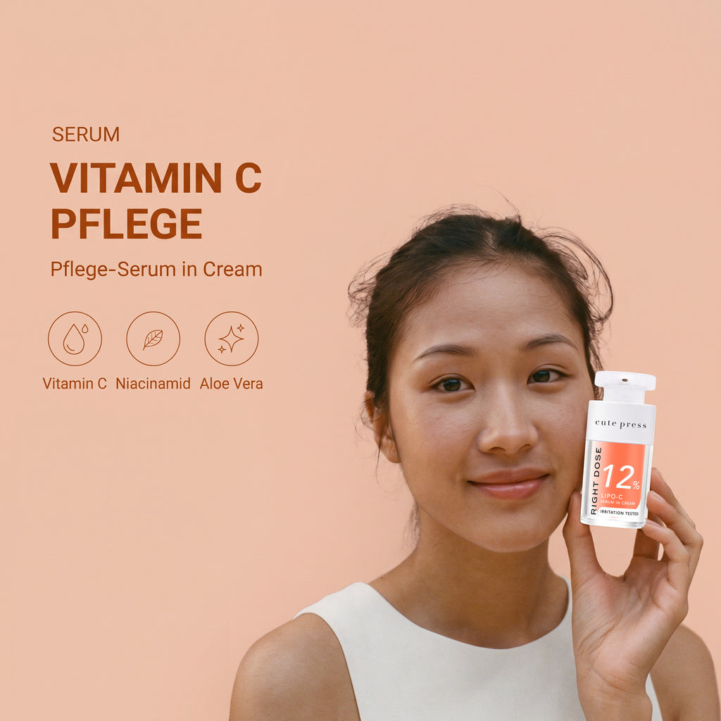 Cute Press Right Dose Lipo-C Serum in Cream 15 ml | Model with product