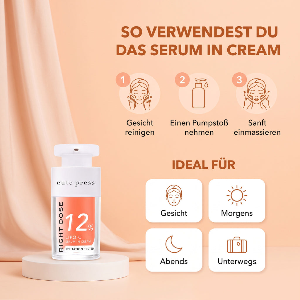 Cute Press Right Dose Lipo-C Serum in Cream 15 ml | How to use