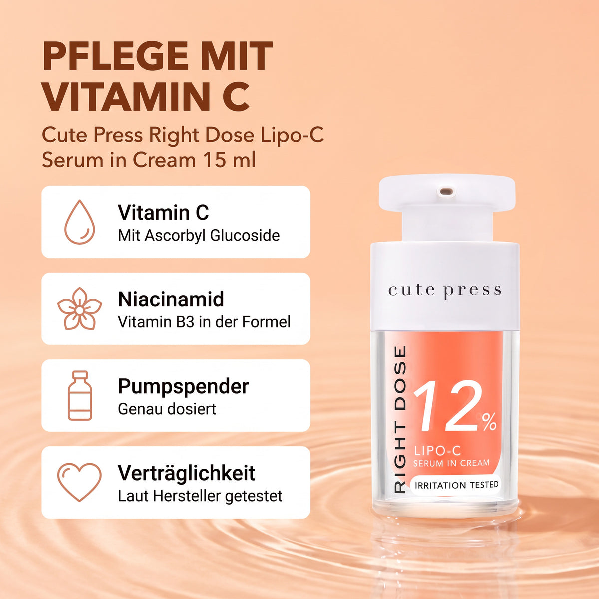 Cute Press Right Dose Lipo-C Serum in Cream 15 ml | Benefits