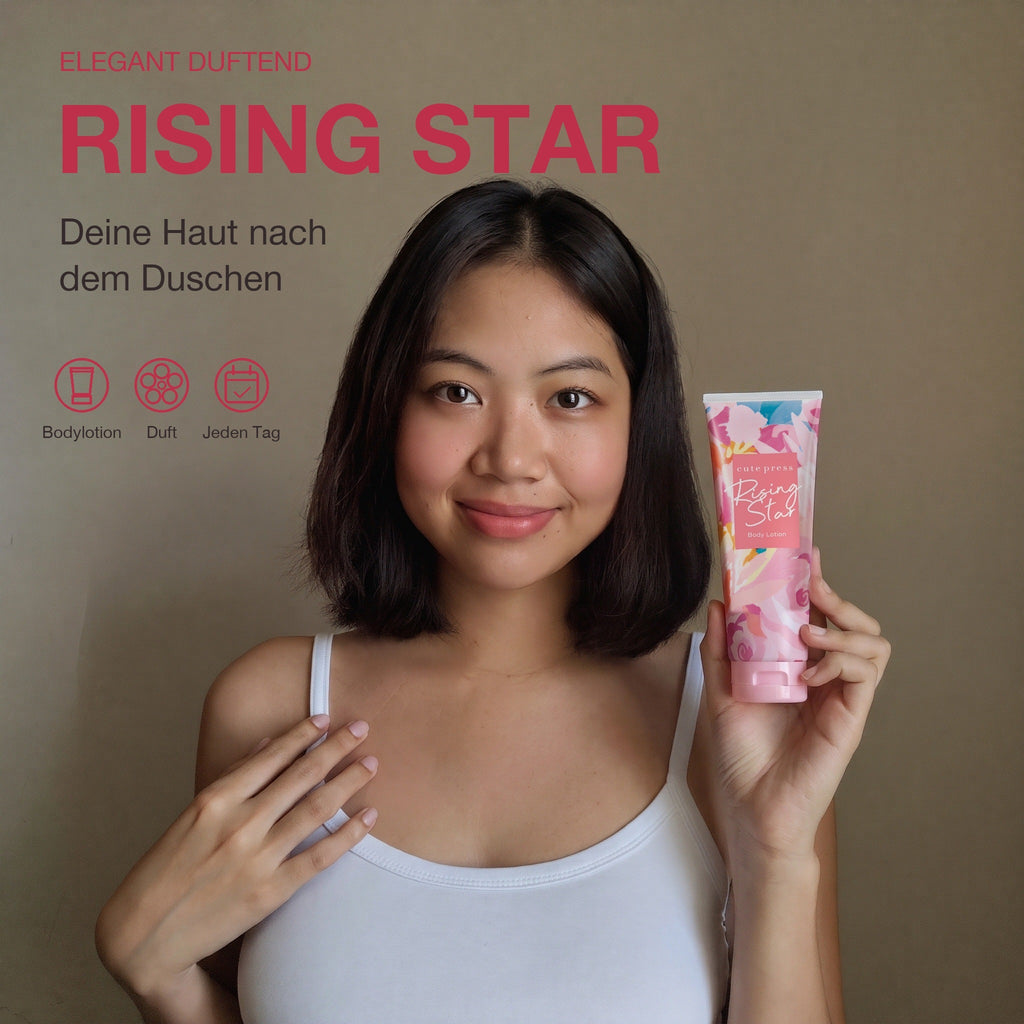 Cute Press Rising Star Body Lotion 250 g | Model with product