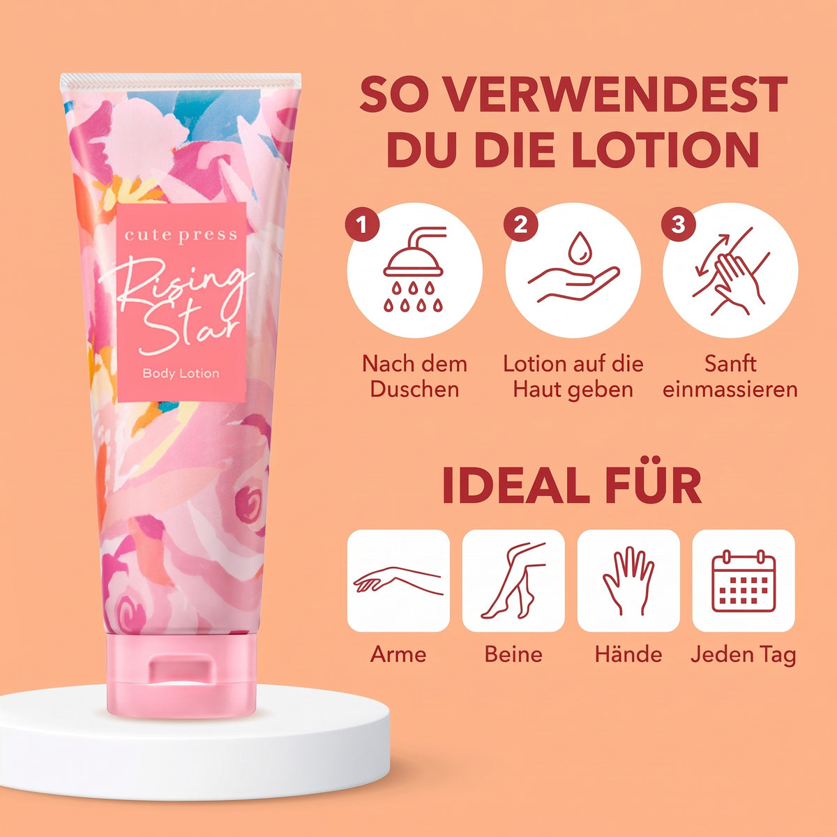 Cute Press Rising Star Body Lotion 250 g | How to use