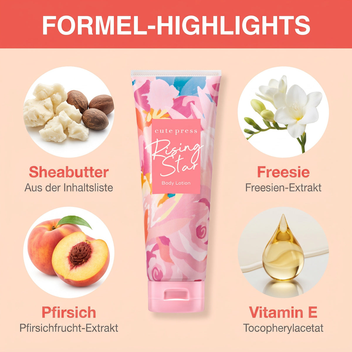 Cute Press Rising Star Body Lotion 250 g | Formula highlights