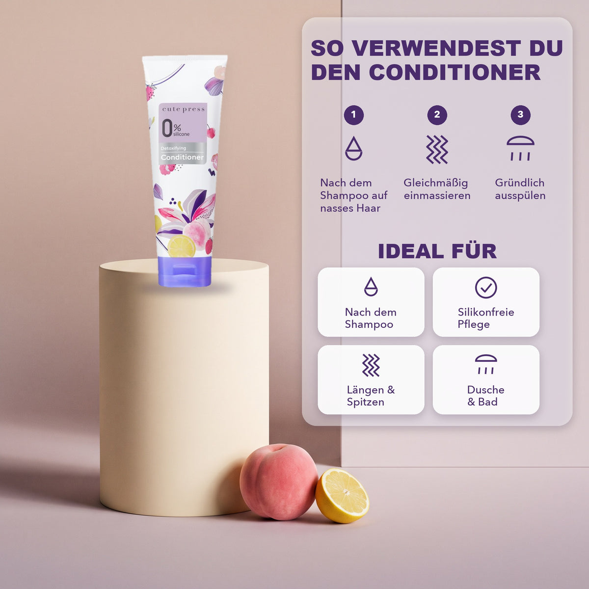 Cute Press 0% Silicone Detoxifying Conditioner 250 g | How to use
