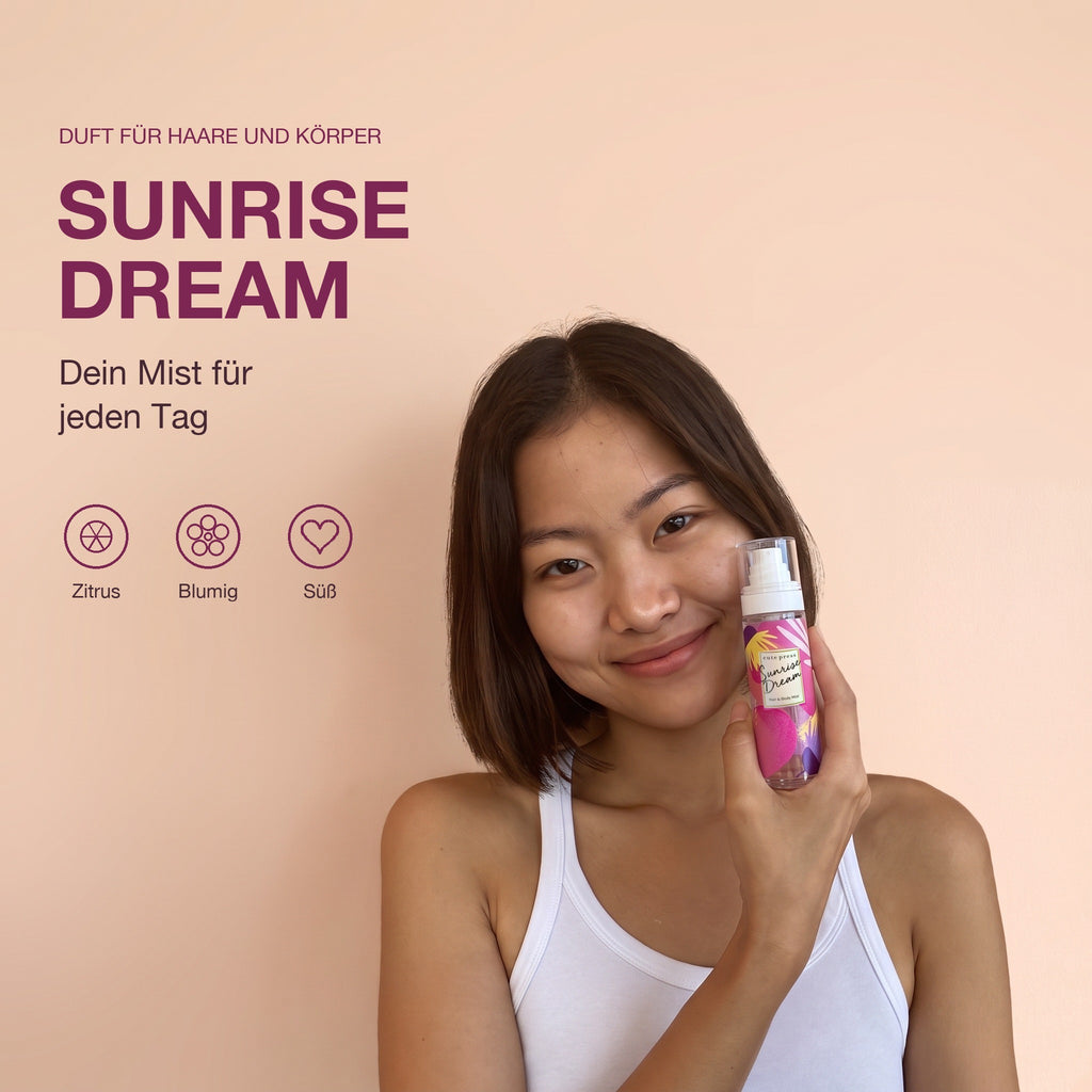 Cute Press Sunrise Dream Hair & Body Mist 95 ml | Model with product