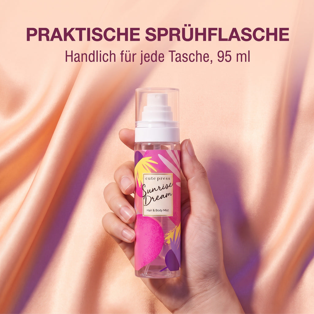 Cute Press Sunrise Dream Hair & Body Mist 95 ml | Practical spray bottle