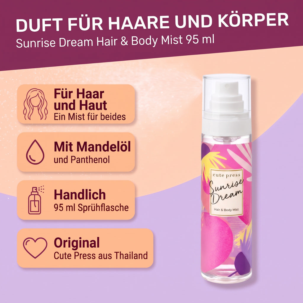 Cute Press Sunrise Dream Hair & Body Mist 95 ml | Benefits