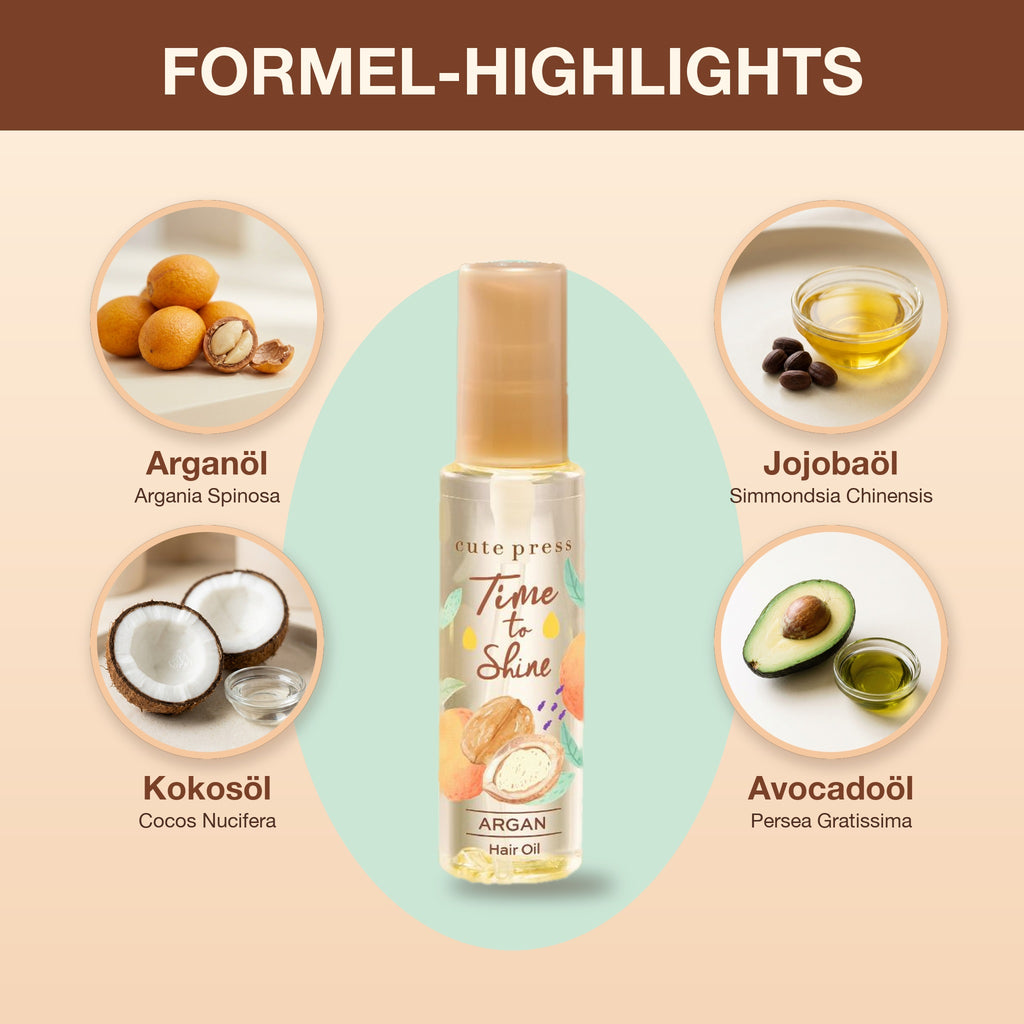 Cute Press Time to Shine Argan Hair Oil 55 ml | Formula highlights